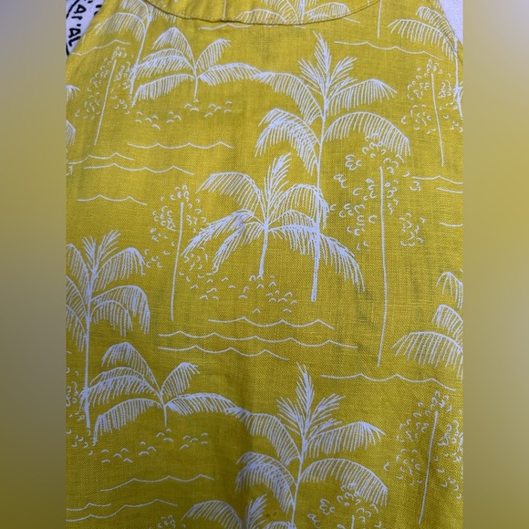 C&C California 100% linen vibrant yellow tropical dress/swim cover S - Picture 2 of 9